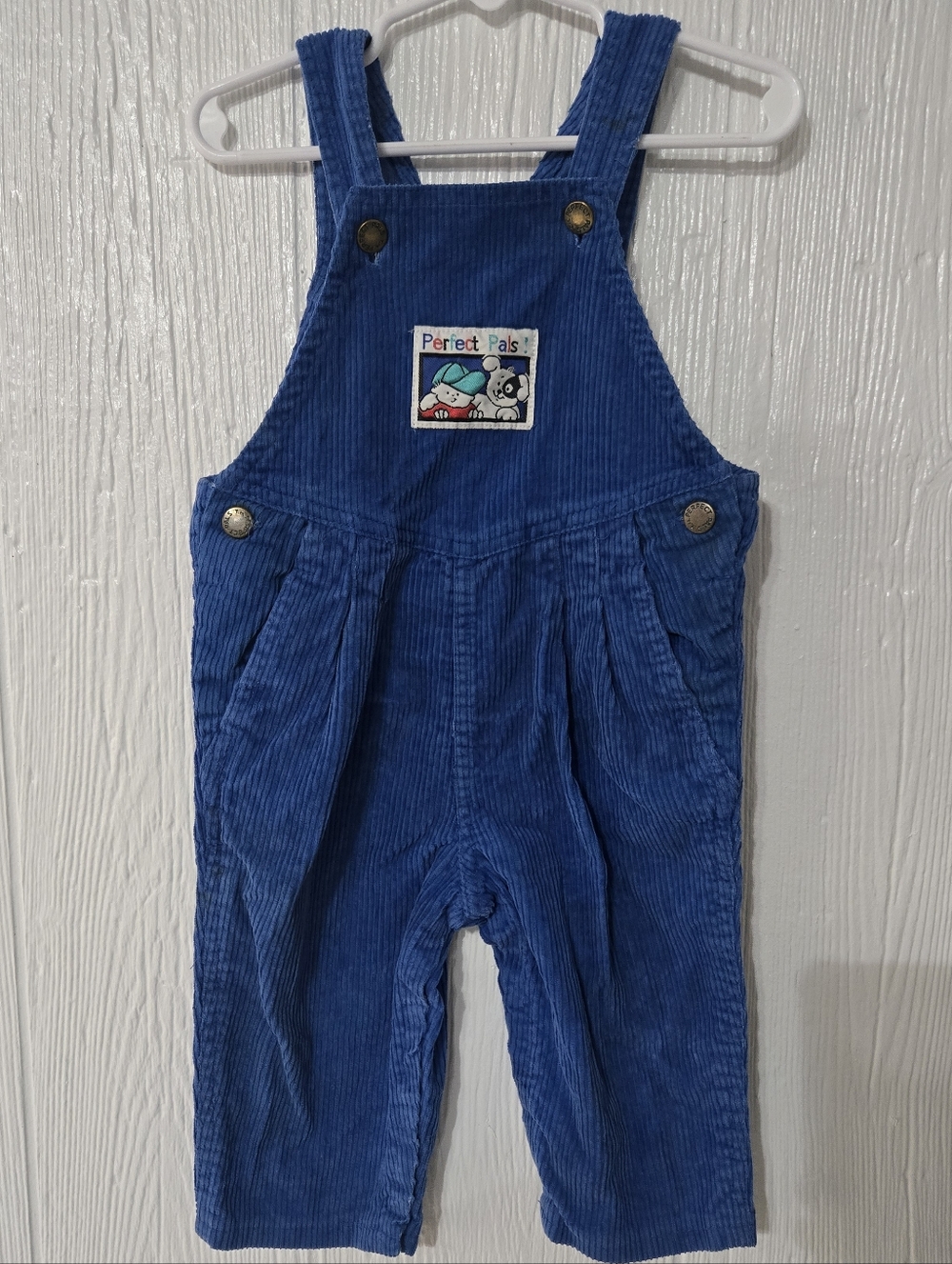 18 Months Vintage Blue Corduroy Perfect Pals Overalls Set